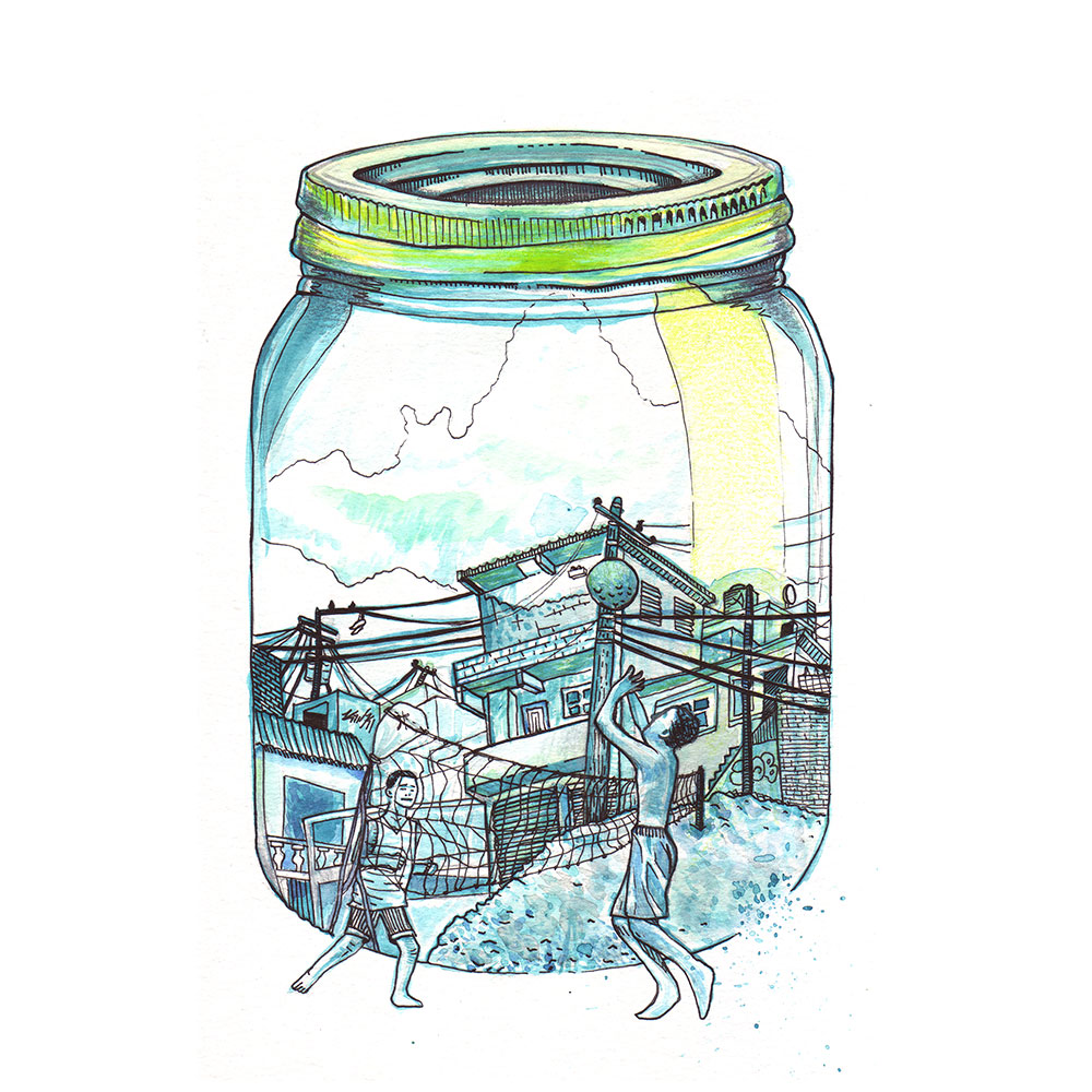 Frasco de paisaje Escritura creativa