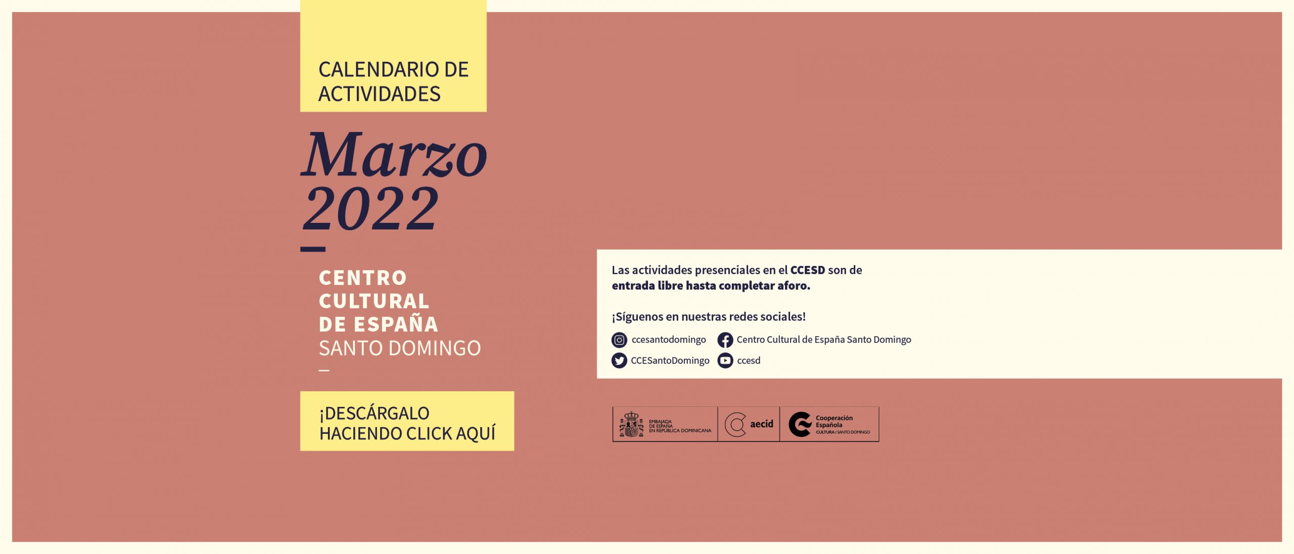 Calendario de actividades de marzo