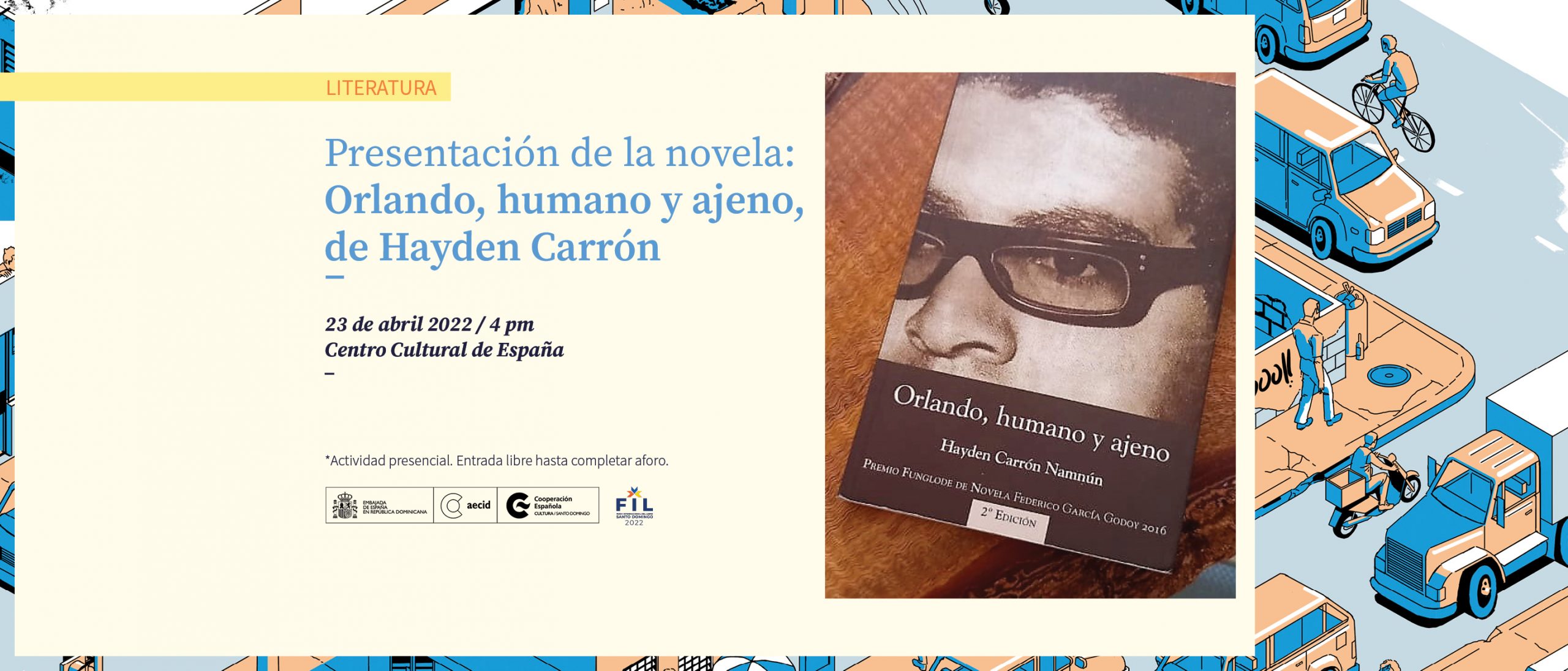Presentacin de la novelaOrlando humano y ajeno de Hayden Carrn