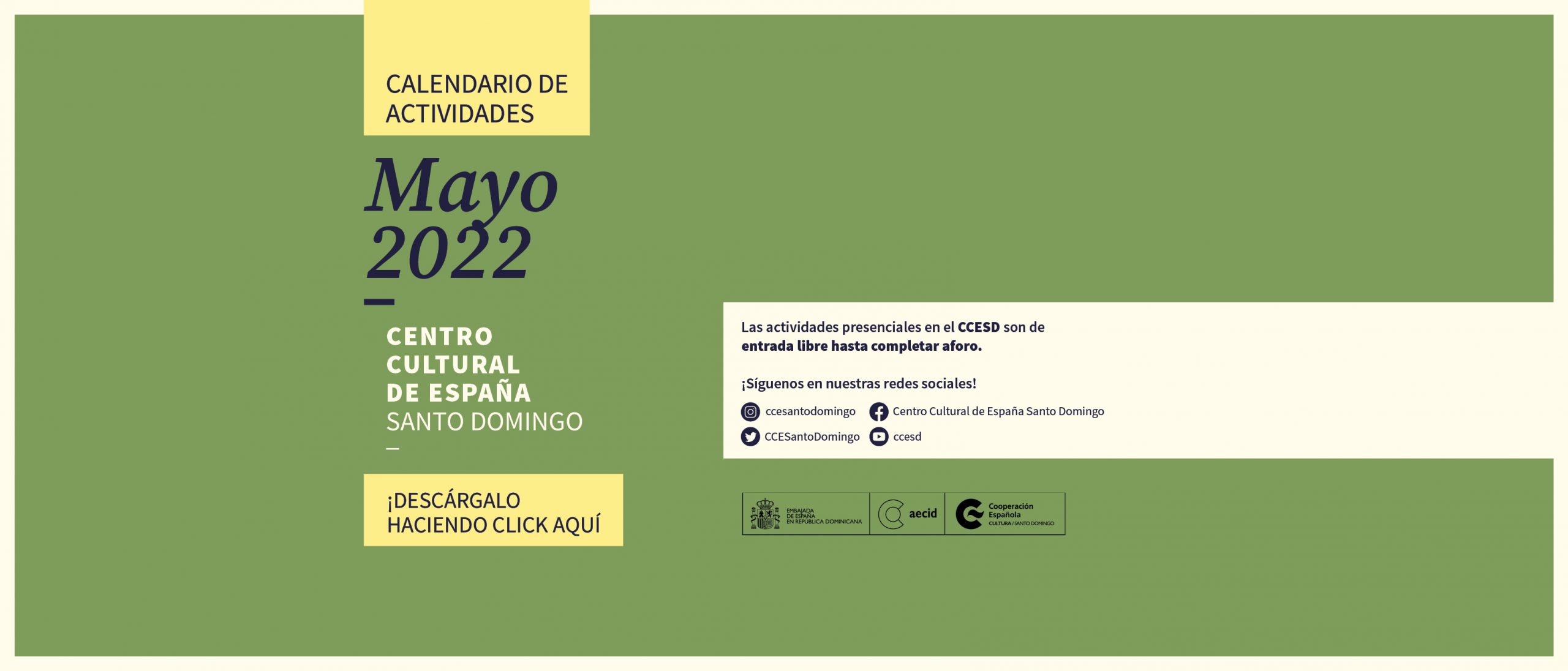 Calendario de actividades de mayo 2022