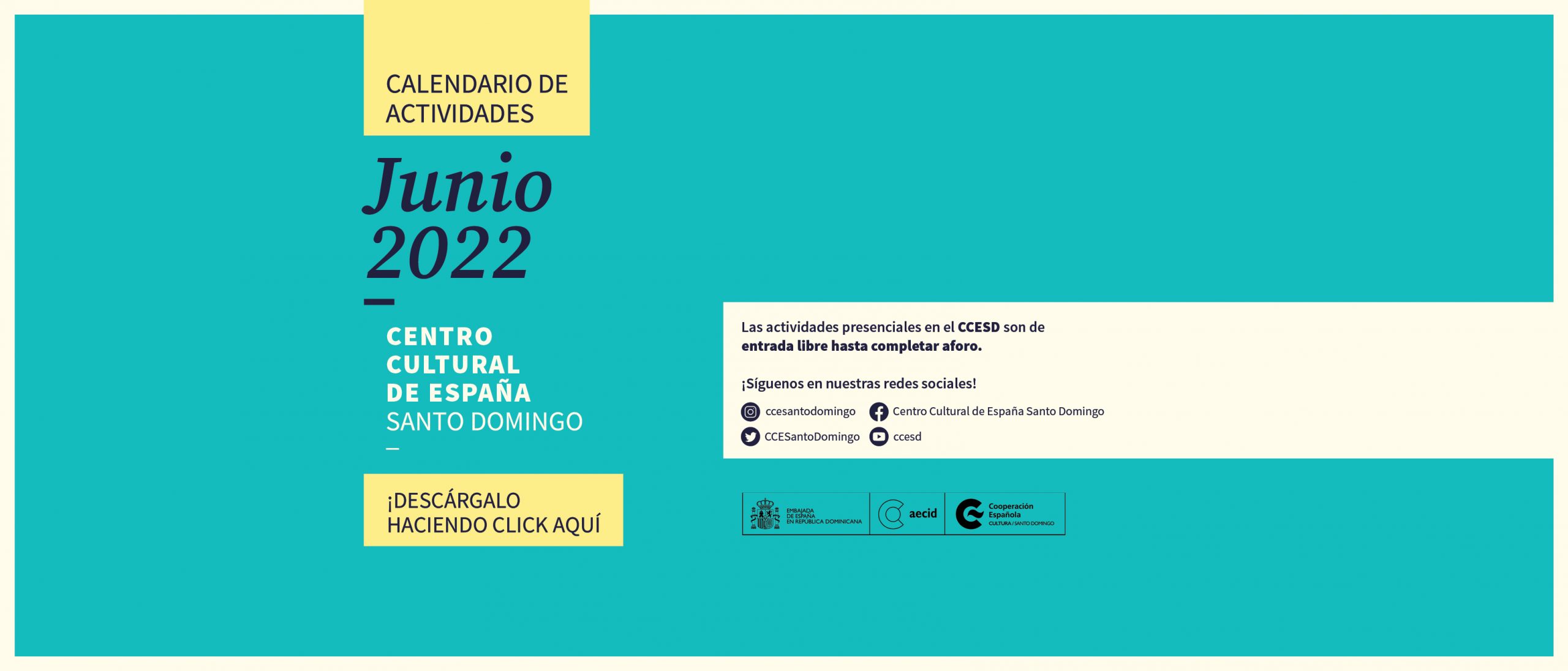 Calendario de actividades de junio 2022