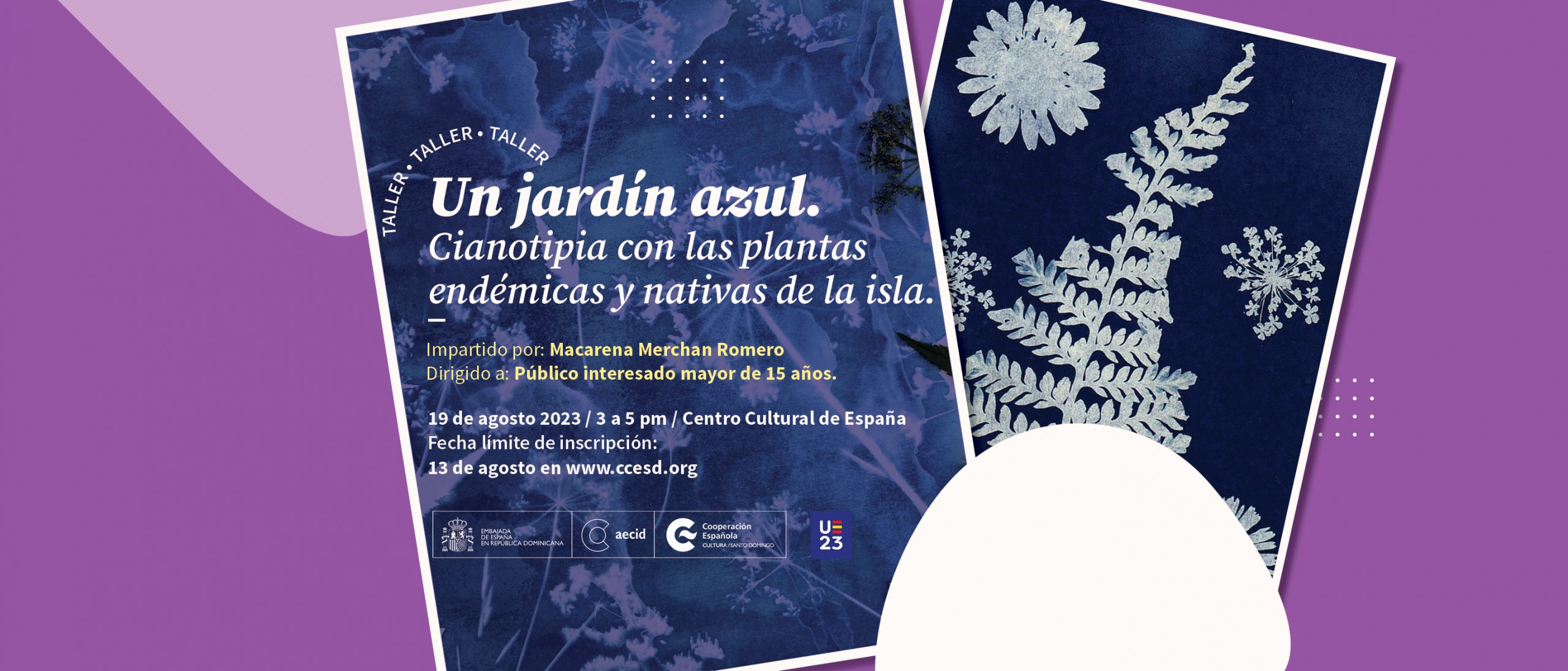 Un jardn azul Cianotipia con las plantas endmicas y nativas de la isla