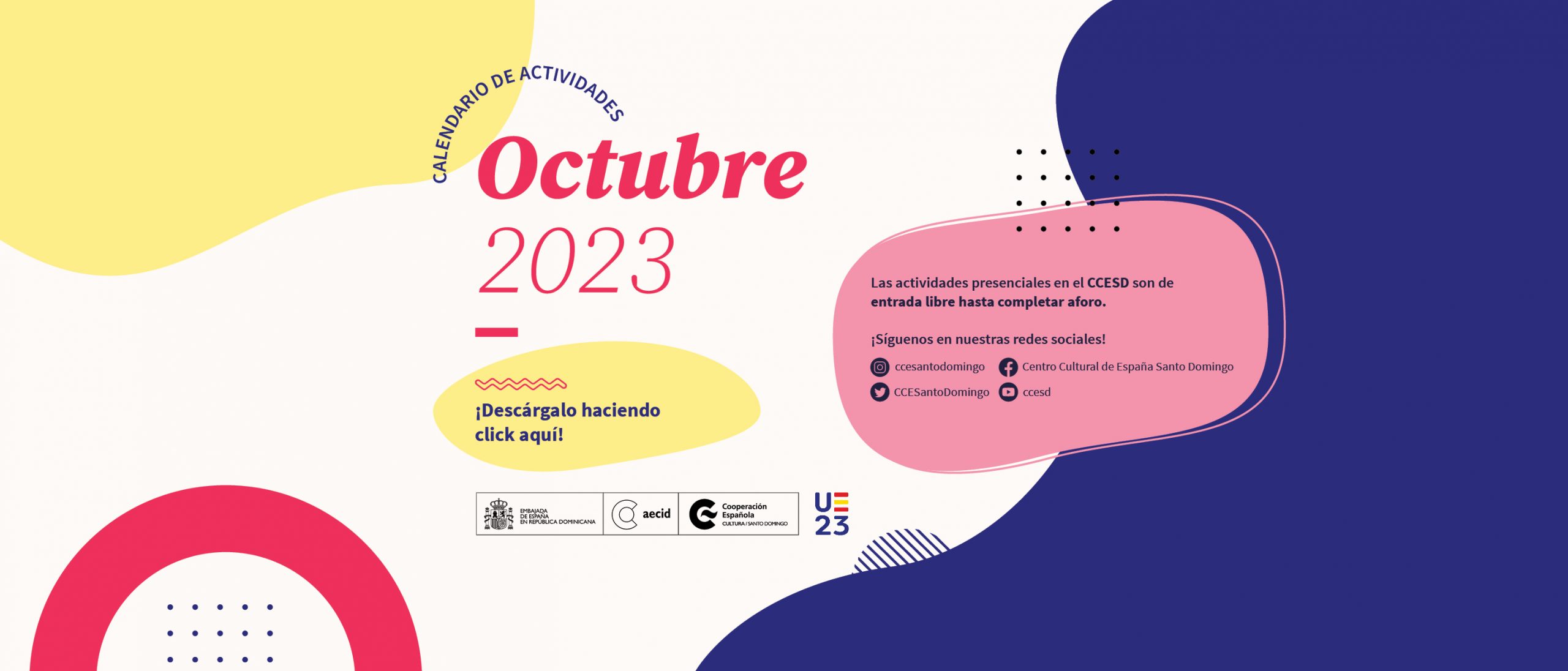 Calendario de actividades de octubre 2023