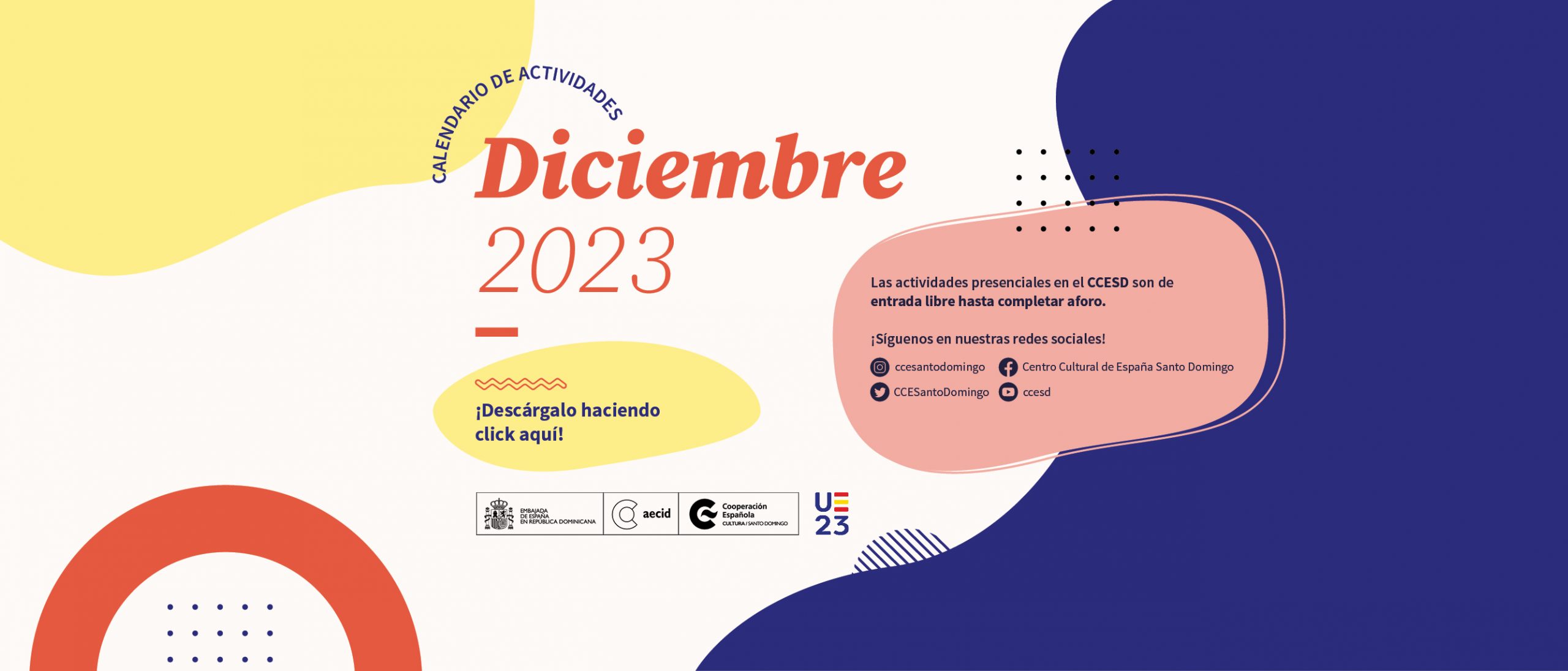 Calendario de actividades de diciembre 2023