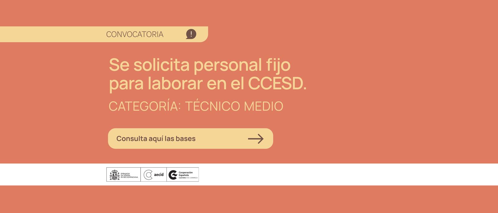Convocatoria para personal laboral fijo en el CCESD Categora Tcnico Medio