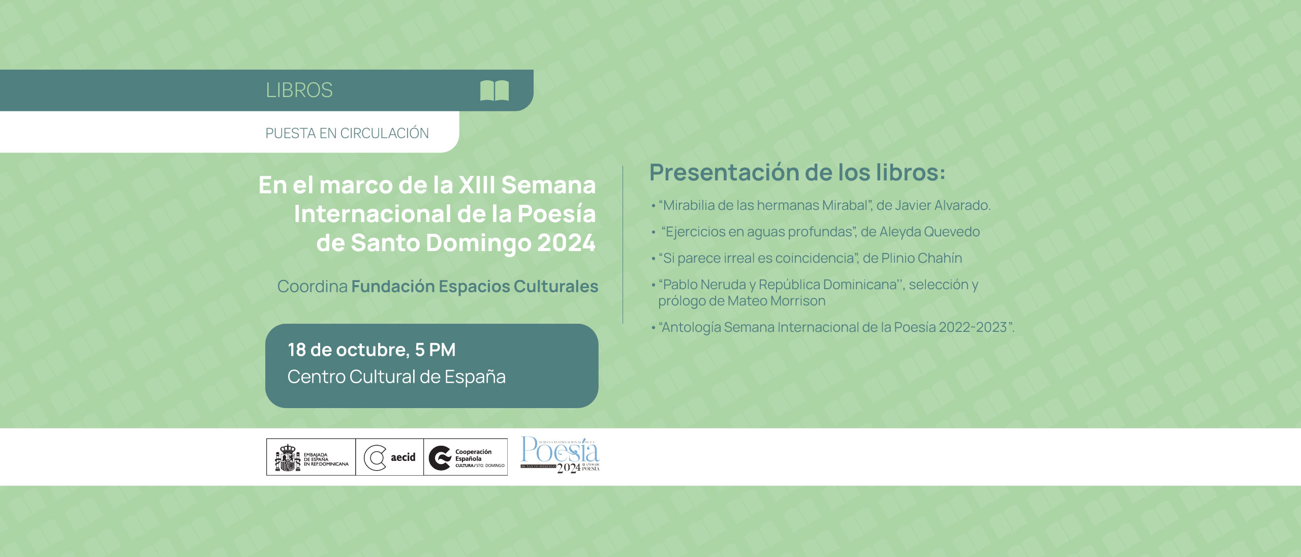 Puesta en circulacin de libros de la Semana Internacional de la Poesa 2024