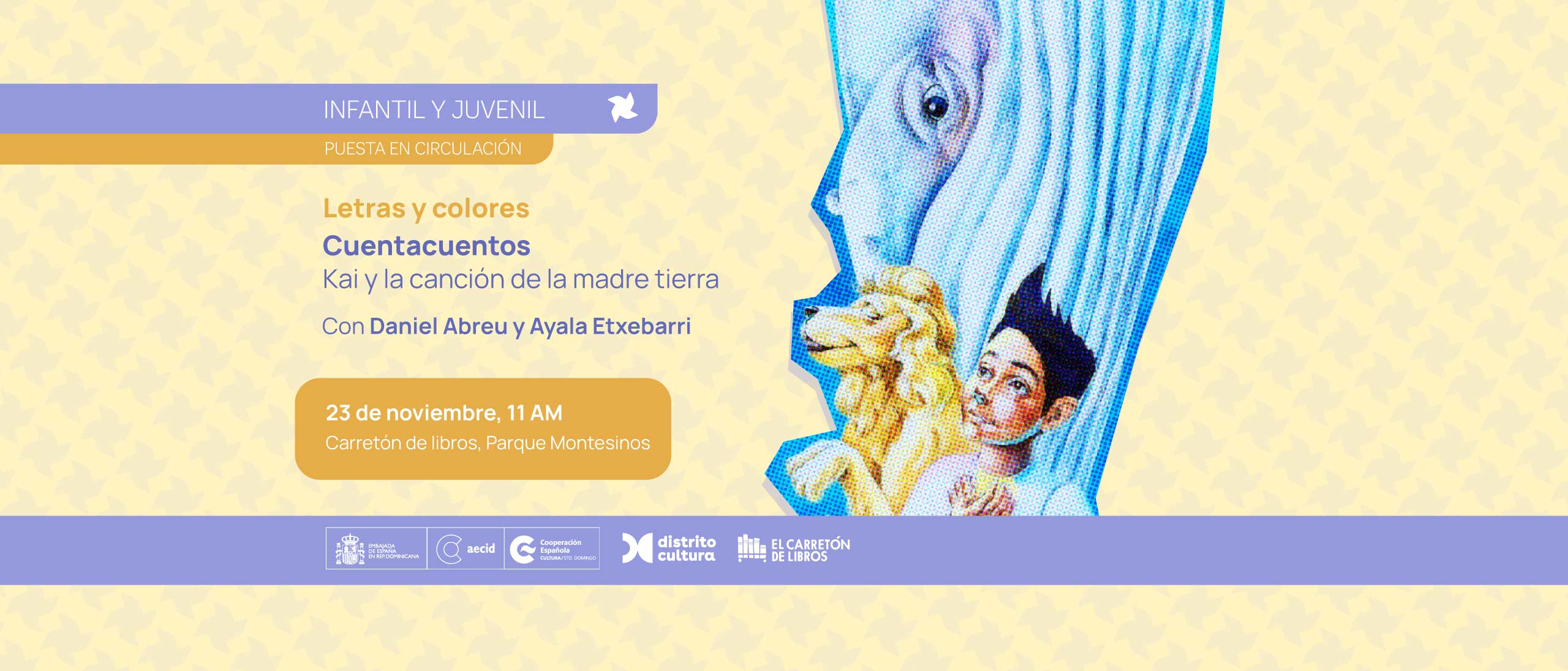 Letras y colores Cuentacuentos del libro Kai y la cancin de la madres tierra