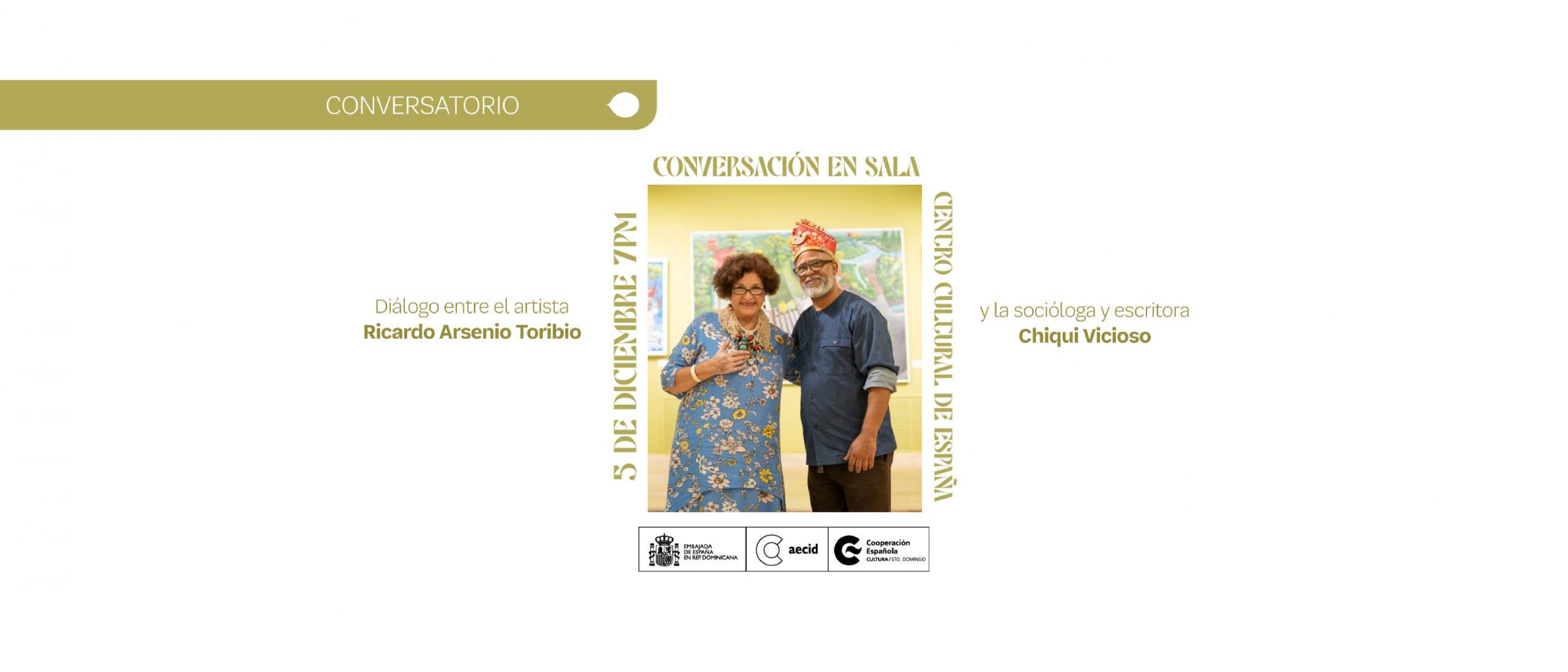 Conversacin en sala Ricardo Arsenio Toribio y Chiqui Vicioso