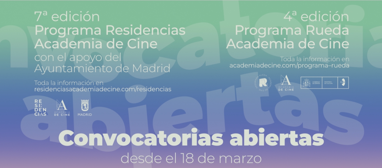 Convocatorias Programa Residencias y Rueda 20252026 I Academia de Cine Espaa